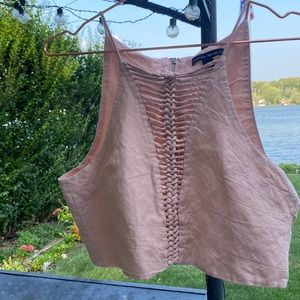 Dolce Vita Boho Festival Pale Pink Cropped Top